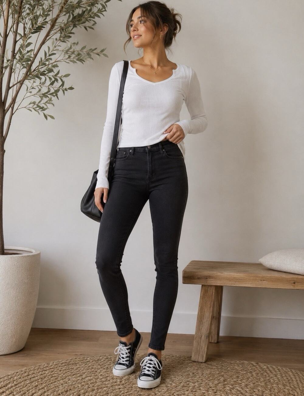 Buffalo David Bitton Women's Mollie High-Rise Stretch Skinny Jeans Black 8/29